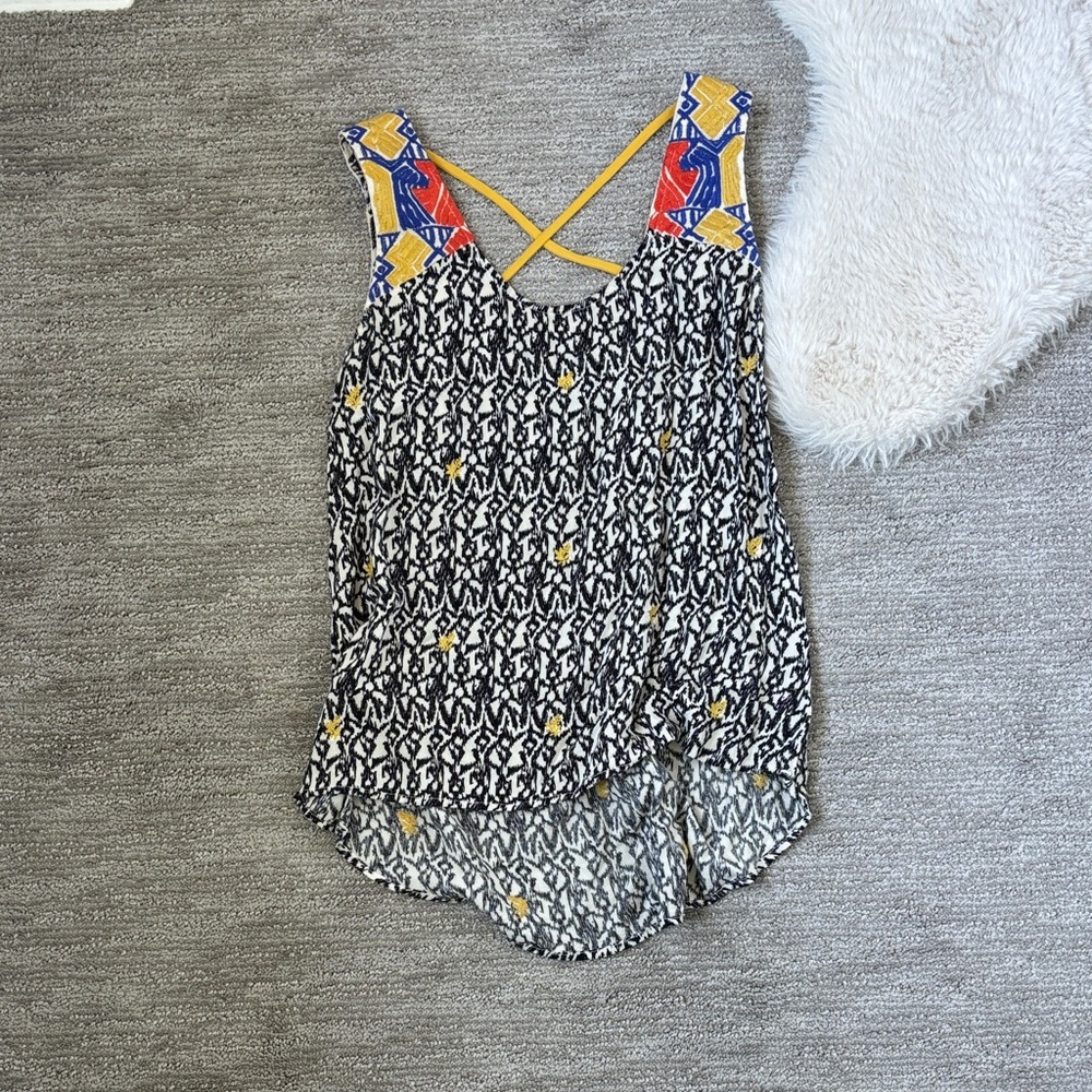 THML Black and Yellow Patterned Tank Top